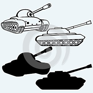 Tank. Set of military vehicles