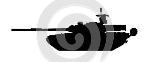 Tank silhouette. TE Karrar MBT Striker Iran. Black military battle machine vector icon, modern army transport