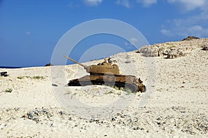 The tank in Socotra island, Indian ocean, Yemen
