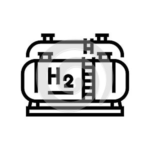 tank storaging hydrogen line icon vector illustration