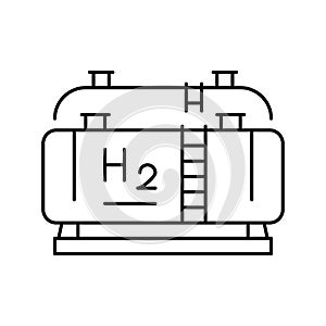 tank storaging hydrogen line icon vector illustration