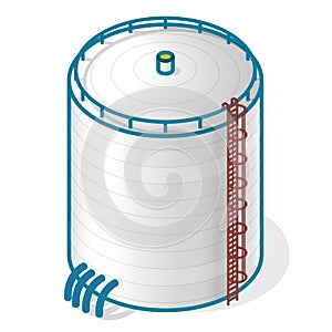 Tank for storing water, gas, oil, oxygen and solid fuels.