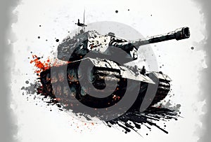 Tank t10 on white background, industries, military