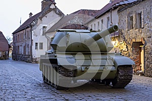 Tank In A Town AI Generated