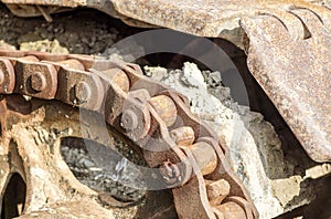 Tank tracks . old Bulldoze tracks