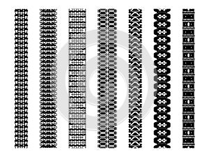 Set of tank track treads brushes