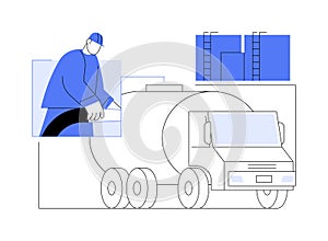 Tank truck abstract concept vector illustration.