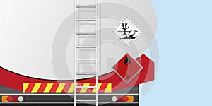 Tank truck carrying dangerous goods