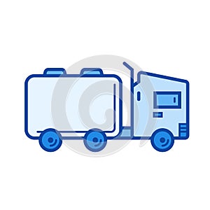 Tank truck line icon.