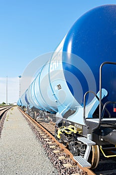 Tank wagon on railroad tracks in an industrial area in Magdeburg