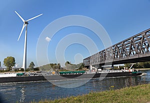 Tanker barge on Belgian canal