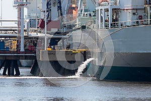 Tanker Discharging Ballast photo