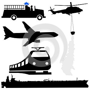 Tanker helicopter silhouettes