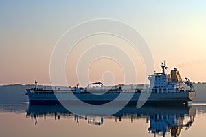 Tanker on Penobscot River in Maine