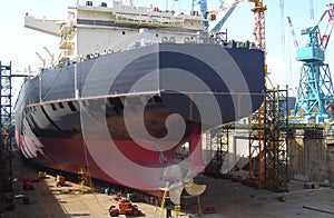 Tanker ship in dock