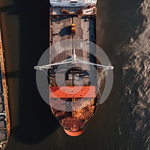 Tanker Ship Loading Oil at Dock photo