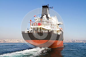 Tanker ship on route