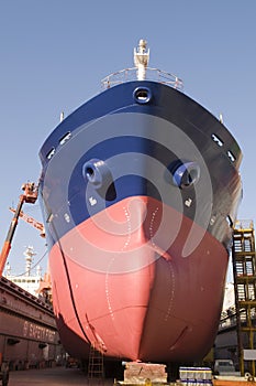 Tanker in shipyard photo