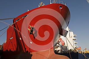 Tanker in shipyard