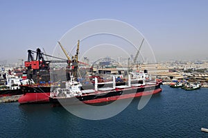 Tanker in shipyard