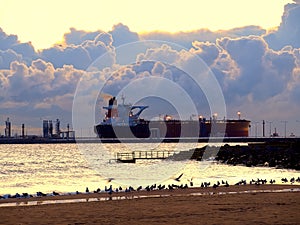 Tanker at sunrise