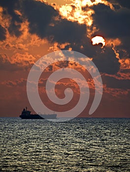 Tanker Sunset