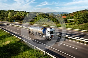 Tanker or Tank Truck on road