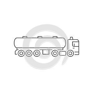 Tanker trailer truck line outline icon