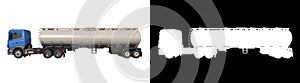 Tanker truck 1- Front view white background alpha png 3D Rendering Ilustracion 3D