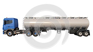 Tanker truck 2- Lateral view white background 3D Rendering Ilustracion 3D