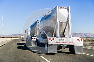 Tanker truck driving on the freeway