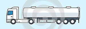 Tanker truck icon. Fuel or water lorry