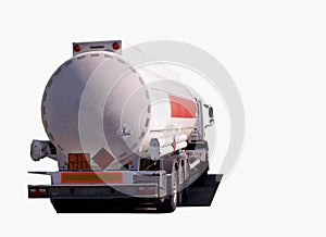 Tanker truck isolated white