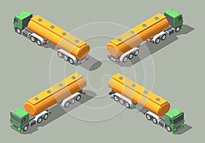 Tanker Truck isometric icon vector graphic illustration design. Infografic elements
