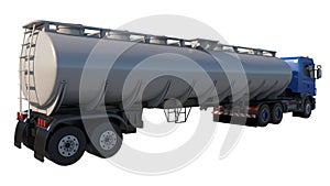 Tanker truck 2- Perspective B view white background 3D Rendering Ilustracion 3D photo