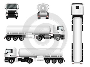 Tanker truck vector illustration on white.