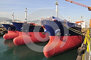 Tankers in shipyard photo