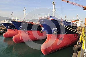 Tankers in shipyard