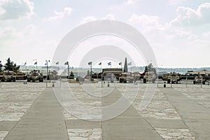 Tanks in courtyard