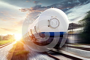 Tanks with gas being transported