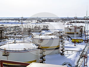 Tanks with oil owned oil company Rosneft.