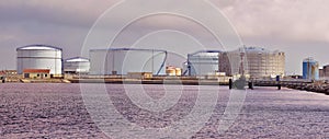 Tanks in the port of Port-la-Nouvelle in France