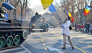 Tanks on Romanian National Army Parade, 2016 Bucharest. Romania