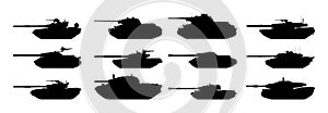 Tanks silhouettes set. photo