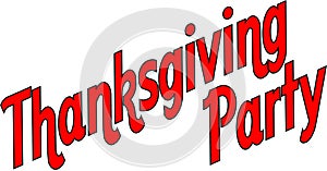 Tanksgiving party text sign illustration