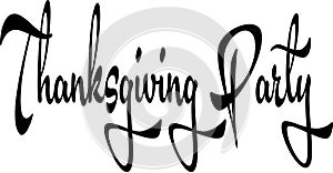 Tanksgiving party text sign illustration