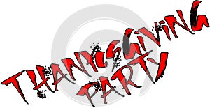 Tanksgiving party text sign illustration