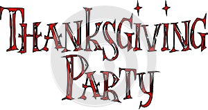 Tanksgiving party text sign illustration