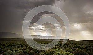 Tankwa Park South Africa, Rain curtains drawn over the park photo