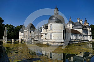 The Tanlay castle surrounded by the moats